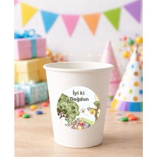 20 Adet 4 cm Winnie The Pooh Yuvarlak Happy Birthday Doğum Günün Kutlu Olsun Sticker Çıkartma Etiket