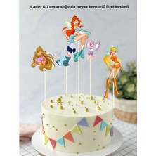 Winx Clup Temalı 5 Adet Doğum Günü Pata Süsü