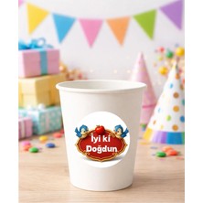 20 Adet 4 cm Pamuk Prenses Yuvarlak Happy Birthday Doğum Günün Kutlu Olsun Sticker Çıkartma Etiket