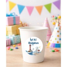 20 Adet 4 cm Korsan Deniz Yuvarlak Happy Birthday Doğum Günün Kutlu Olsun Sticker Çıkartma Etiket