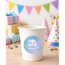 20 Adet 4 cm Deniz Kızı Yuvarlak Happy Birthday Doğum Günün Kutlu Olsun Sticker Çıkartma Etiket
