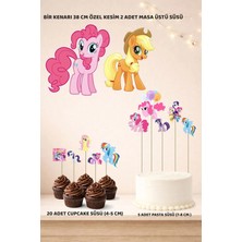 My Little Pony Doğum Günü Süsü Seti - Pasta Süsü, Cupcake Süsü, Pano Masa Üstü Süsü