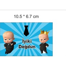 Patron Bebek Boss Baby- 10 Adet Yapışkanlı Köpük Baloncuk Etiketi