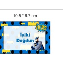 Batman - 10 Adet Yapışkanlı Köpük Baloncuk Etiketi