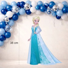 Elsa Temalı Ayaklı Pano (38 Cm) Doğum Günü Süsü 300GR Kuşe Kağıt
