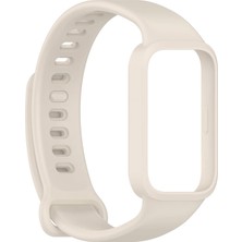 Caseonn Xiaomi Smart Band 9 Active Kordon Tam Korumalı Spor Silikon Kordon Kayış Bej