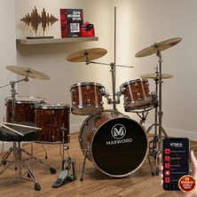 Maxword Best Yüksek Kaliteli Akustik Bateri Seti 12 Parça Full Set