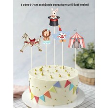 Sirk Temalı Konsept Doğum Günü Pasta Süsü Doğum Günü Süsü 5 Adet