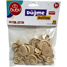 Bubu 1,2 cm 60'lı Natural Düğme -HS006