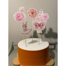 Flamingo Temalı Doğum Günü Pasta Süsü Doğum Günü Süsü