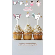 Ilk Dişim Kız Çocuk Cupcake Doğum Günü Pasta Süsü Doğum Günü Süsü 20 Adet