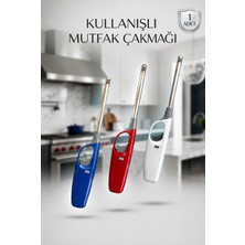 Alıç Emniyet Kilitli Mutfak Çakmağı - Doldurulabilir Uzun Borulu Ocak, Mangal Çakmağı