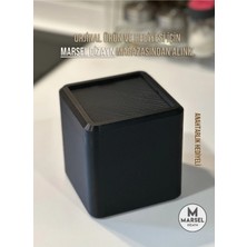 Marsel Dizayn Şık Masaüstü Çöp Kutusu-Mutfak-Ofis-Banyo -Açılır Kapanır- Siyah -12,5X12CM