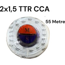 Ms 2x1.5 Ttr Cca Beyaz Çok Telli Kablo 55 Metre