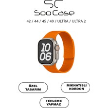 SC Soo Case Apple Watch Uyumlu Siyah Dokulu Silikon Kordon Spor Kayış 42/44/45/49 Mm/ Ultra / Ultra 2 SOO-114