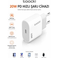 Toocki 20W Pd Type-C Hızlı Şarj Adaptörü 20W Apple iPhone Uyumlu 15 14 13 12 11 Pro Max Hızlı Şarj