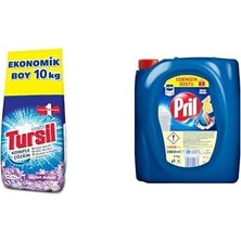 Skygo Tursil Polar x Matik Komple Çözüm Leylak Bahçesi 66 Yıkama Toz Çamaşır Deterjanı Ekonomik Boy (1 x 10000 G) ve Pril Limon Kokulu Sıvı Bulaşık Deterjanı (1 x 4 Kg)