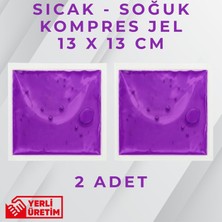 Vistart Mor 13X13 cm 2 Adet Soğuk Kompres Jel Buz Aküsü Soğuk Zincir Buz Jeli Buz Torbası Strafor Kutu Içi Jel