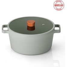 Neoflam Fika Cam Kapaklı Alüminyum Döküm Derin Tencere 26CM