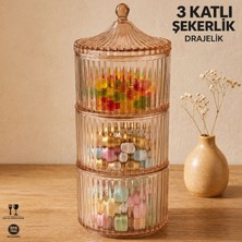 Glus 3 Parça Saklama Kabı | Şekerlik | Drajelik | Çok Amaçlı Organizer | 500 ml 3'lü