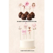 Peri Kızı 5 Adet Pasta 20 Adet Cupcake Mini Set Doğum Günü Pasta Süsü