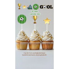Futbol Temalı Cupcake Süsü Pasta Süsü Doğum Günü Süsü 20'li