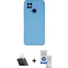 Pileli Store Pilelistore™ Redmi 10C Kılıf Ahenk Serisi - Şeffaf Royal Nano Ekran Koruyucu + Kamera Lens Koruma Cam - Sf