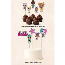 Lol Bebekler Konsept 5 Adet Pasta 20 Adet Cupcake Mini Set Doğum Günü Pasta Süsü
