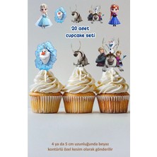 Elsa Temalı Cupcake Süsü Pasta Süsü Doğum Günü Süsü 20'li