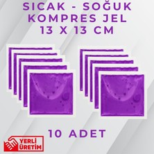 Vistart Mor 13X13 cm 10 Adet Soğuk Kompres Jel Buz Aküsü Soğuk Zincir Buz Jeli Buz Torbası Strafor Kutu Içi Jel