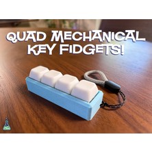 Mays 3D Studio 3D Baskı 4 Tuşlu Clickerli Fidget Anahtarlık Mekanik Stres Oyuncağı