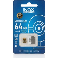 İnox Dijital Inox 64 GB Micro Sd Hafıza Kartı Class 10 Güvenlik ve Araç Içi Kamera Uyumlu Yüksek Hızlı Bellek