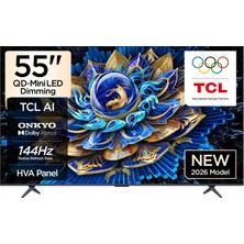 TCL 55T8D 55'' 139 Ekran Uydu Alıcılı 4K Ultra HD Google Smart QLED TV