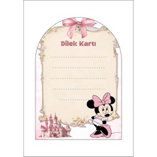 Minnie Mouse Dilek Kartı 18'li *kalın Kağıt 8*12 cm