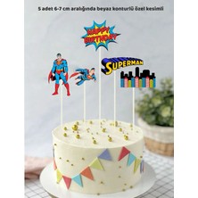 Superman Temalı Doğum Günü Pasta Süsü Doğum Günü Süsü