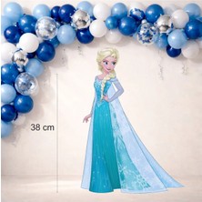 Elsa Temalı Ayaklı Pano (38 Cm) Doğum Günü Süsü 300GR Kuşe Kağıt