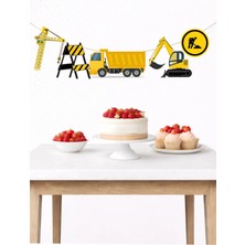 Inşaat Banner Parti ve Doğum Günü Süsü 5 Figür 10 - 12 cm Arası