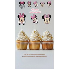 Minnie Mouse Cupcake Süsü Doğum Günü Pasta Süsü Doğum Günü Süsü 20 Adet