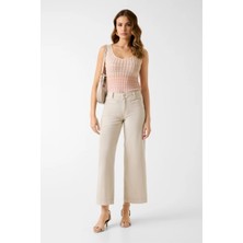 Guess Zoya Palazzo Fit  Krem Pantolon W6GB15W1886-A115