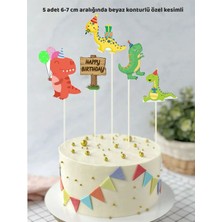 Dinozor Temalı Doğum Günü Pasta Süsü Doğum Günü Süsü