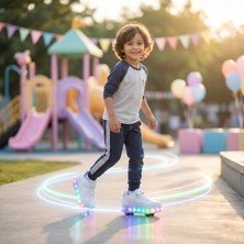 Rocky Glow Beyaz LED Işıklı Patenli Ayakkabı Çocuk Tekerlekli Spor Ayakkabı