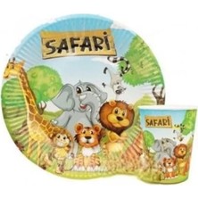 Umamiçe Safari Temalı 8'li Tabak Bardak