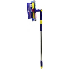 Marsilyan Star Q 2 Başlı=camsil Çekpas - M.fiber Mop=24.5cm 360 Derece Başlık Camsil - Mop Uzayan Metal - Pls.sap= 85-133CM (K95)
