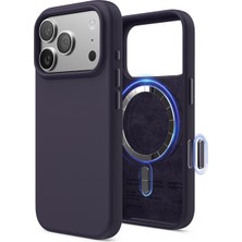 Elago iPhone 18 Pro / 17 Pro 6.3 Manyetik Silikon Kılıf – MagSafe Uyumlu Premium Yumuşak Dokulu Silikon Koruma Koyu Mor