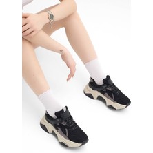 Tonny Black Kadın Siyah Rahat Kalıp Poli Taban Bağcıklı Sneaker