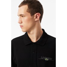 Lacoste Classic Fit Polo T-Shirt Erkek Polo Yaka Tişört Siyah