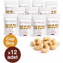Nutbite 12’li Cep Boy - Çiğ Kaju - Taptaze Yeni Mahsül -  Atıştırmalık Kuruyemiş - 12 x 40gr
