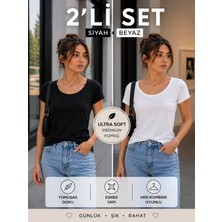 Hayalet Kadın Oval Yaka Basic T-Shirt – Loose Fit Premium Bluz