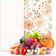 Decovetro Cam Kesme Tahtası ve Sunumluk Kare Flower & Points Desenli 30 x 30 cm