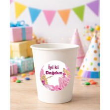 20 Adet 4 cm Barbie Yuvarlak Happy Birthday Doğum Günün Kutlu Olsun Sticker Çıkartma Etiket